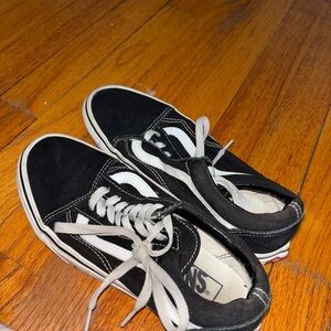 Vans Black and White Low-Top Shoes